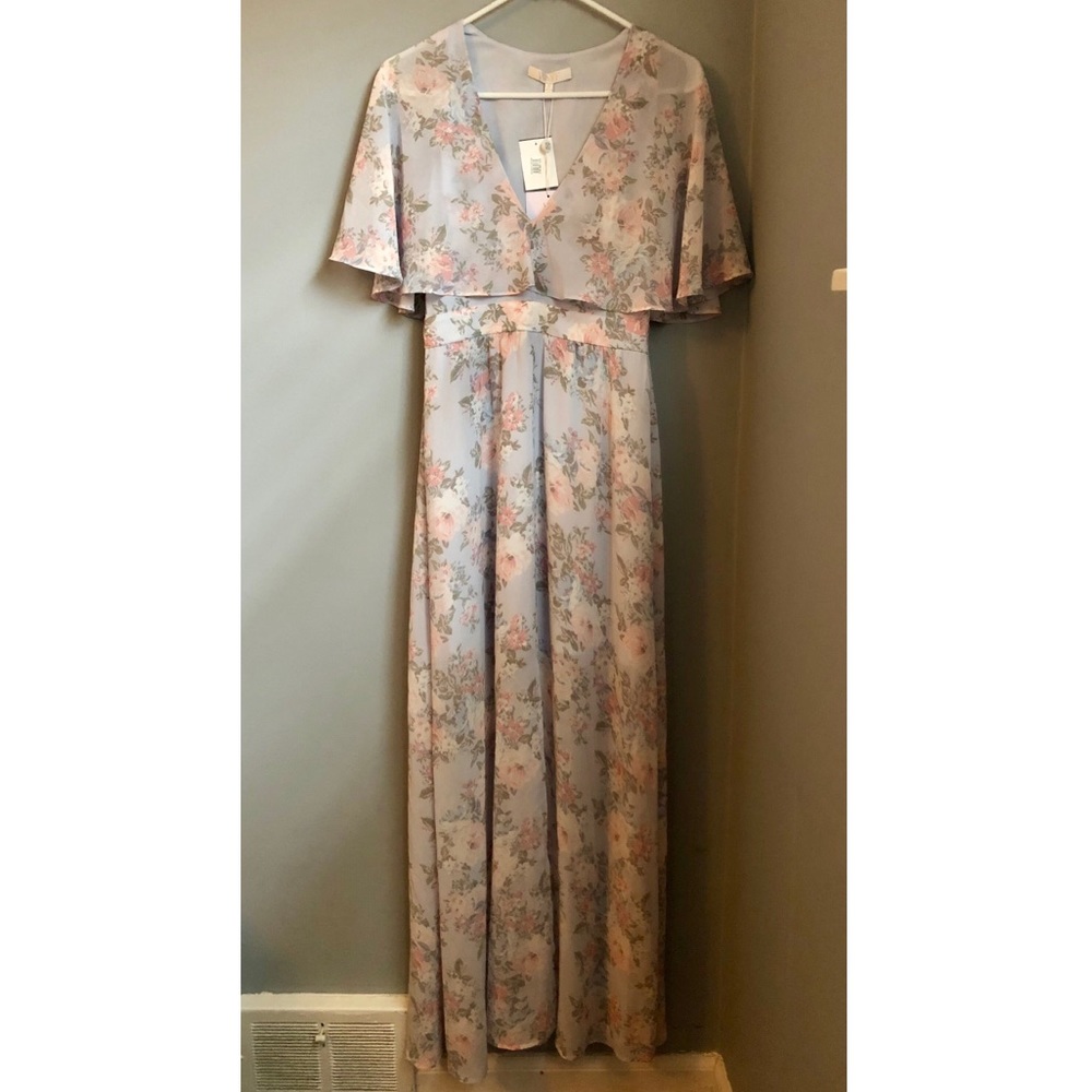 WAYF pale blue floral maxi dress
